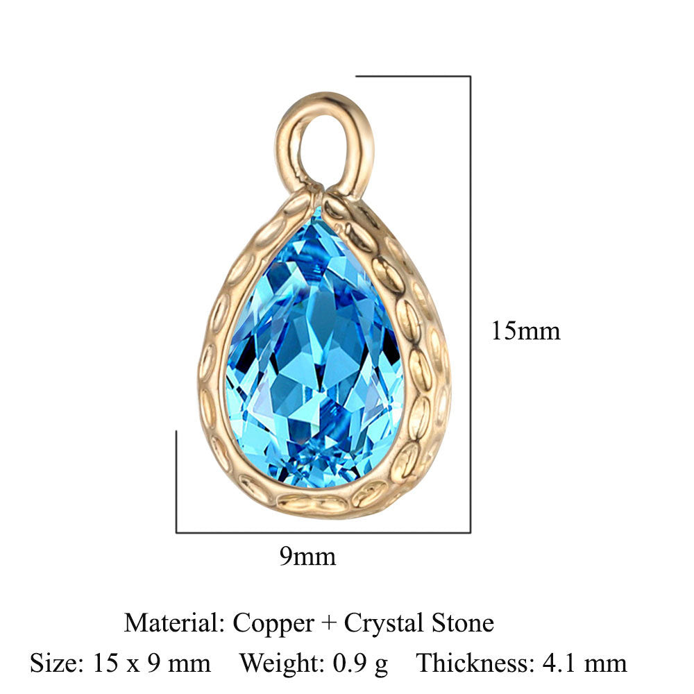 Copper Glass Crystal Geometric Round Ornament Pendants