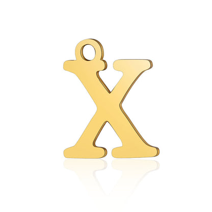 Titanium Steel Letter Gold Capital English Pendants