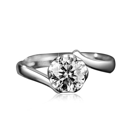 Elegant Imitation Moissanite Open Adjustable Live Broadcast Rings