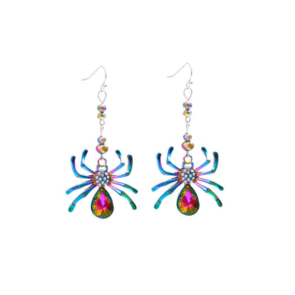 Women's Trendy Halloween Personalized Colorful Spider Earrings