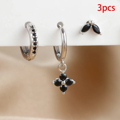 Flowers Ear Hook Eardrops Geometric High-grade Rings