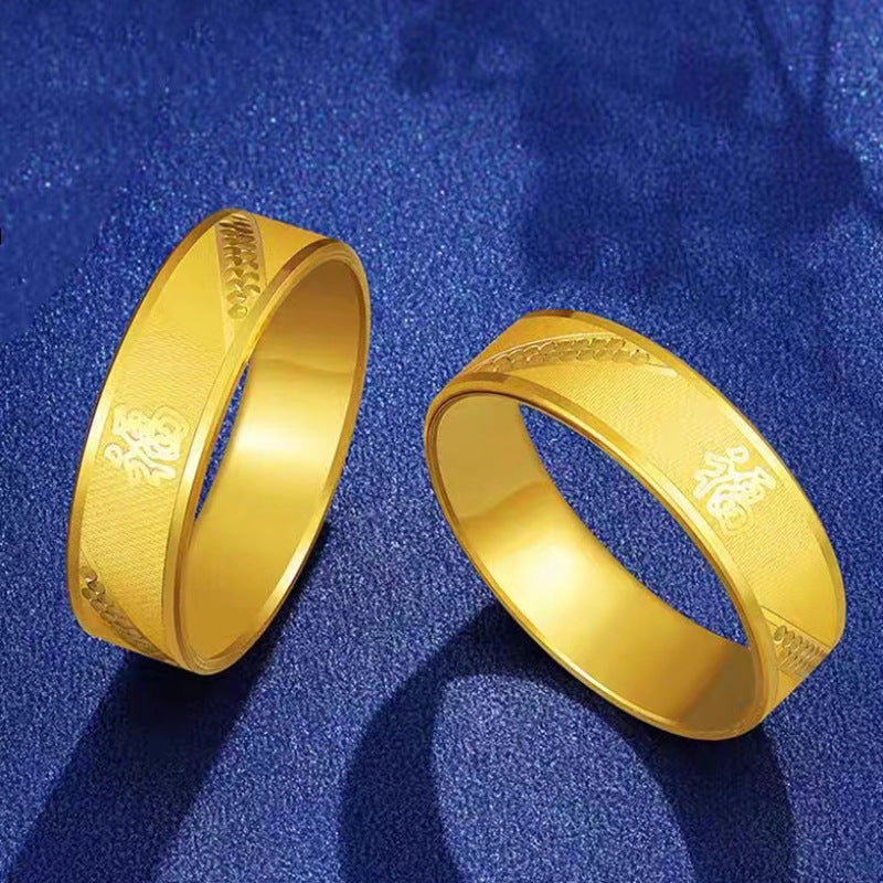 Women's & Men's Vietnam Placer Gold Brass Gold-plated Graceful Fashionable Rings