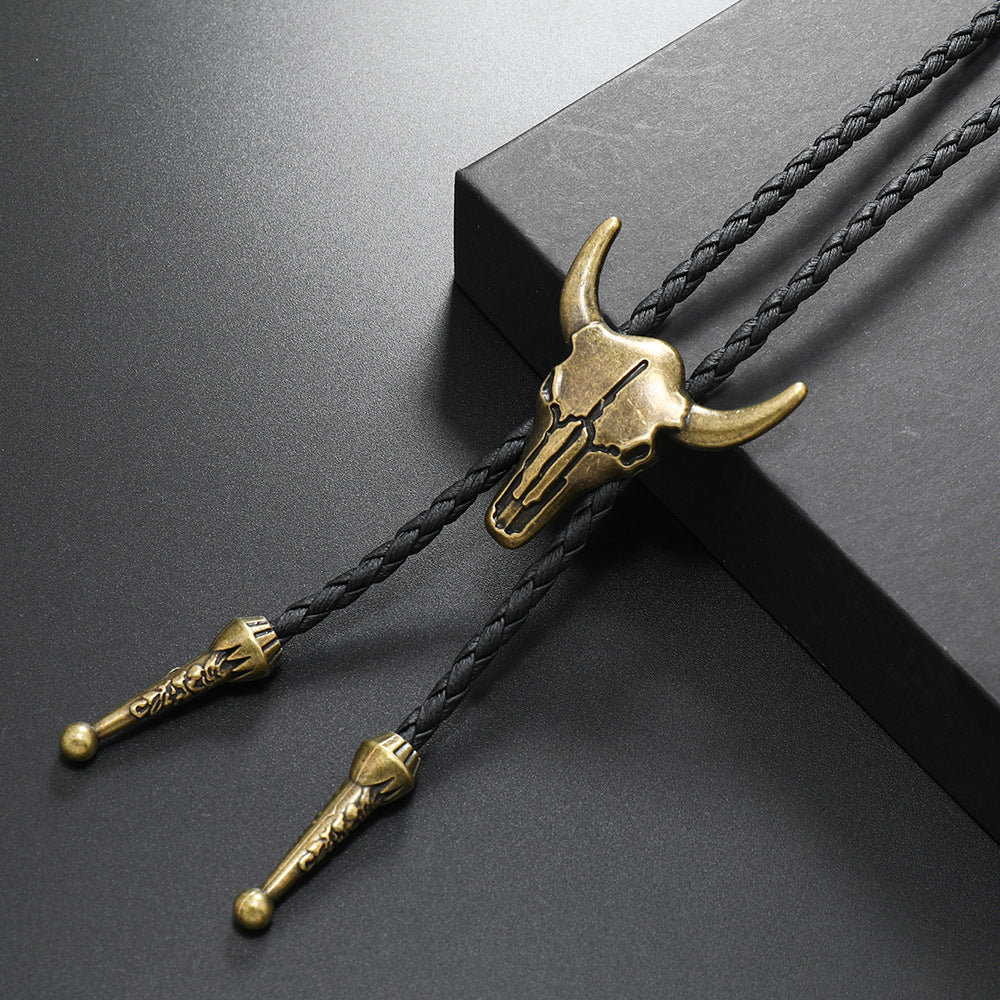 Simple Punk Horn Alloy Long Rope Necklaces