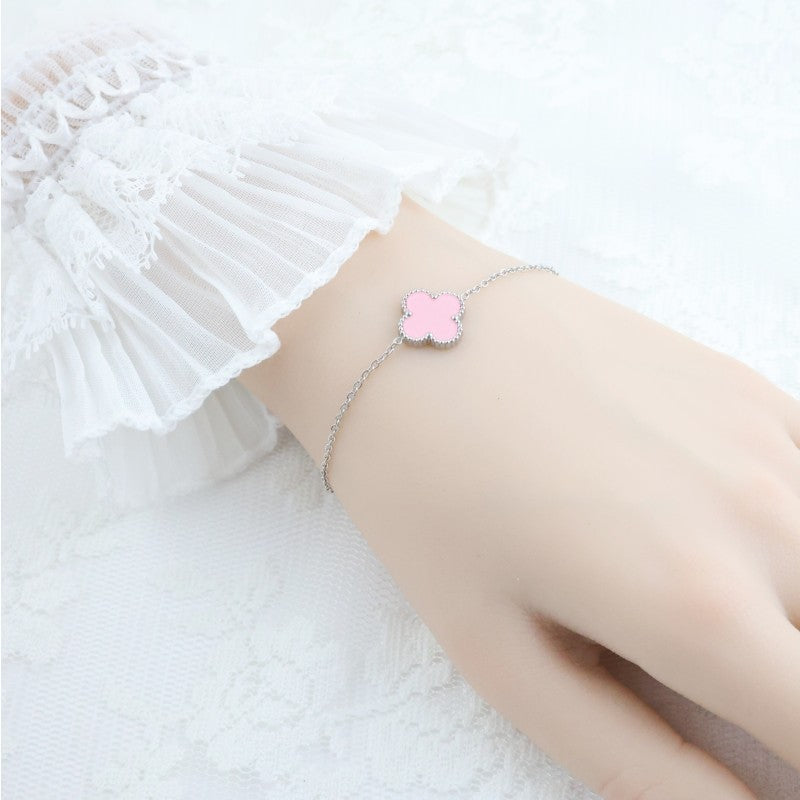 Women's Stainless Steel Four-leaf Clover Single Flower Bracelets