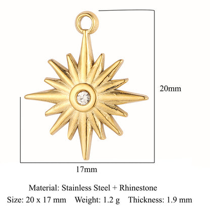 Titanium Steel Sun Ornament Accessories Star Pendants