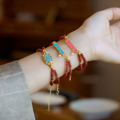 Chinese Style Natural Sichuan Material South Red Female Bracelets