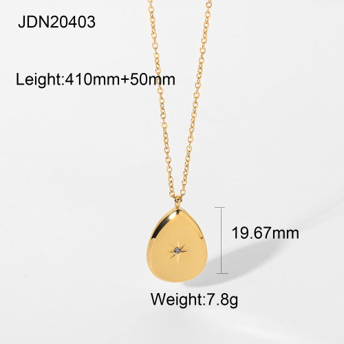 Stainless Steel Eight Awn Star Zircon High-grade Clavicle Necklaces