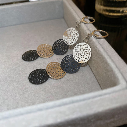 Needle Black Crystal Geometric Ear Minority Fashion Temperament Entry Earrings