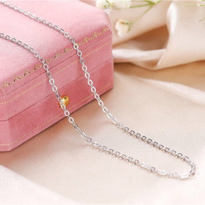 Sier O-shaped Chain Box Clavicle Ornament Necklaces