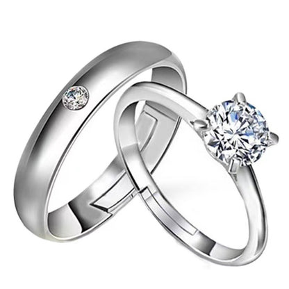 Jewelry Female Couple Sier Plated Open-end Rings