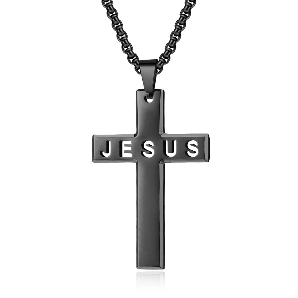 Stainless Steel Cross Shelf Unisex Style Pendants