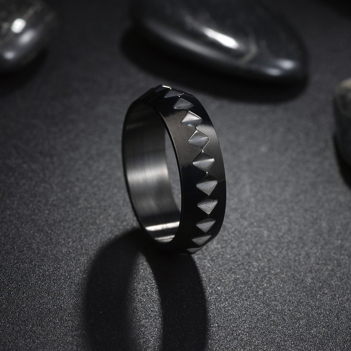 Women's & Men's Ornament Self-defense Punk Style Titanium Steel Rings