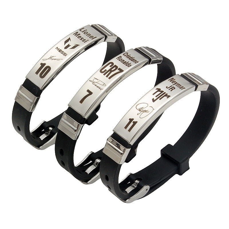 Massey Commemorative Stainless Steel Silicone Sports Bracelets