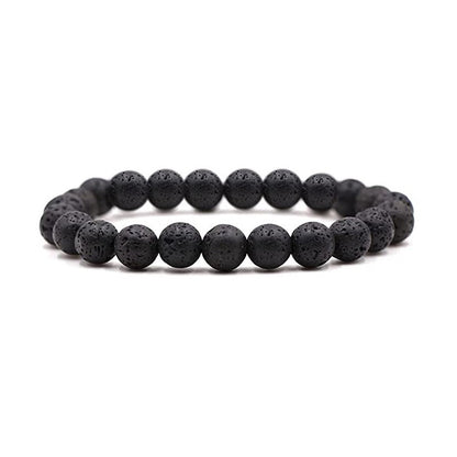 Volcanic Rock Tigereye Pink Crystal Stretch Bracelets