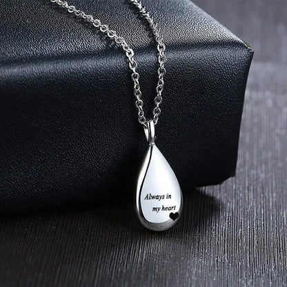 Women's Simple Open Water Drop Cinerary Casket Pendants