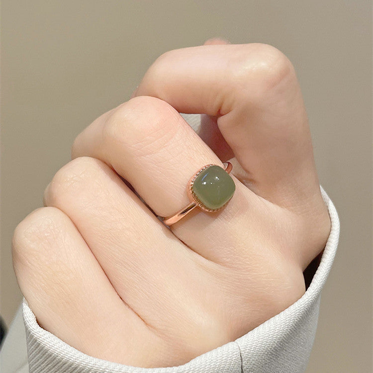 Simple Zircon Opening Adjustable Index Finger Light Rings