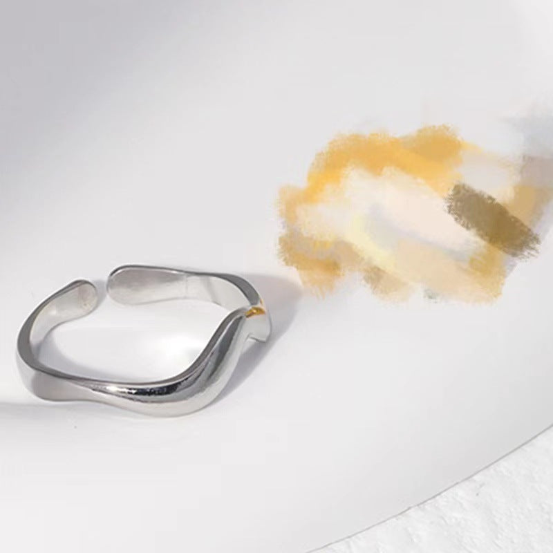 Stainless Steel Open Female Irregular Wind Rings