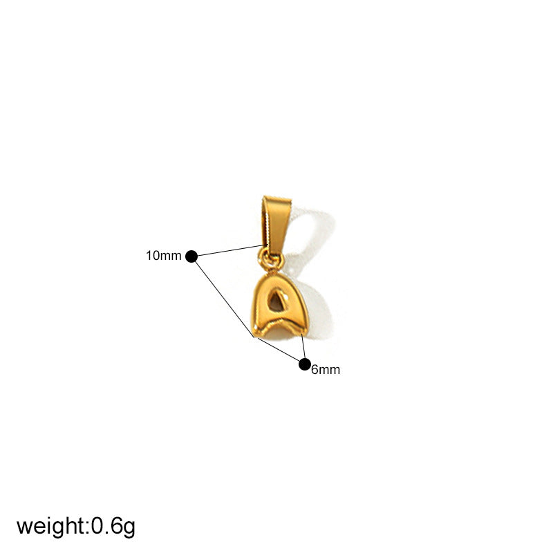 Minority Fashion Mini Bubble Letter Gold Stainless Pendants