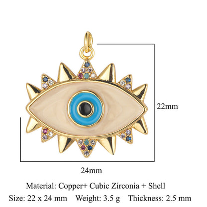 Copper Zircon Star Crown Eyes Ornament Bracelets