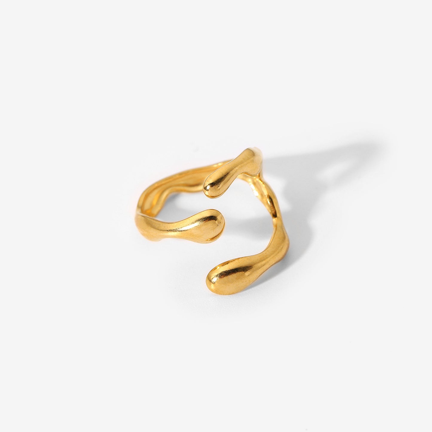 Ding Ornament Gold Stainless Steel Open Rings