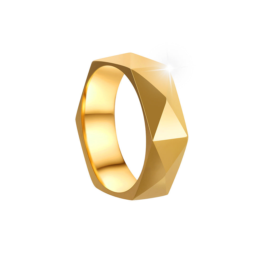 Men's Titanium Steel Ornament Diamond Cut Simple Rings