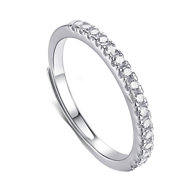 V-shaped Simulation Moissanite Diamond Stackable One-word Row Rings