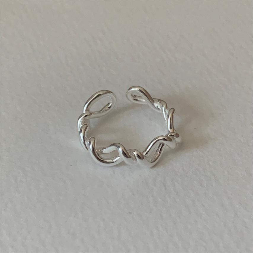 Korean Style Simple Sterling Sier Twisted Rings