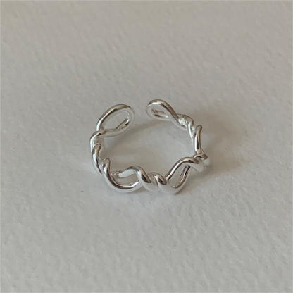 Korean Style Simple Sterling Sier Twisted Rings