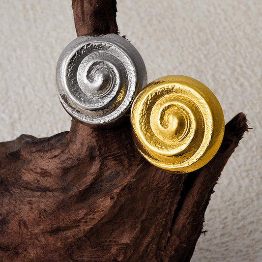 Steel Fashion Vortex Circle Female Niche Rings