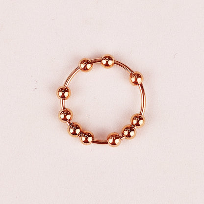 Beads Rotatable Ball Anxiety Decompression Stainless Rings