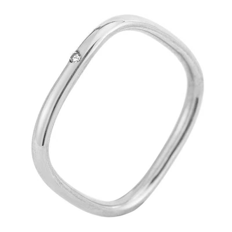 Stylish Fashion Square Diamond Little Finger Rings