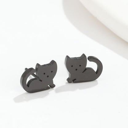 Women's Simple Cute Small Animal Style Design Stainless Earrings