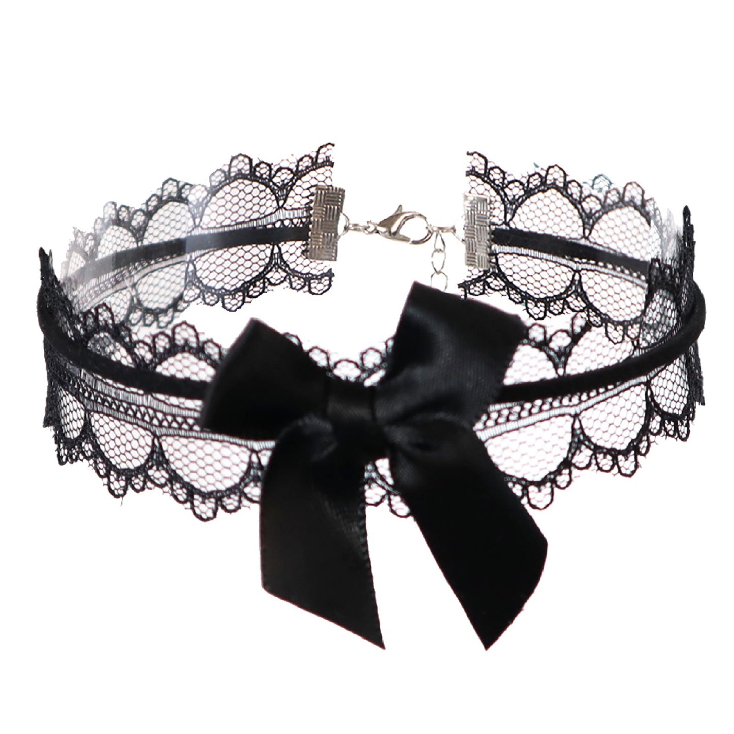 Ballet Girly Style Jewelry White Bow Black Necklaces