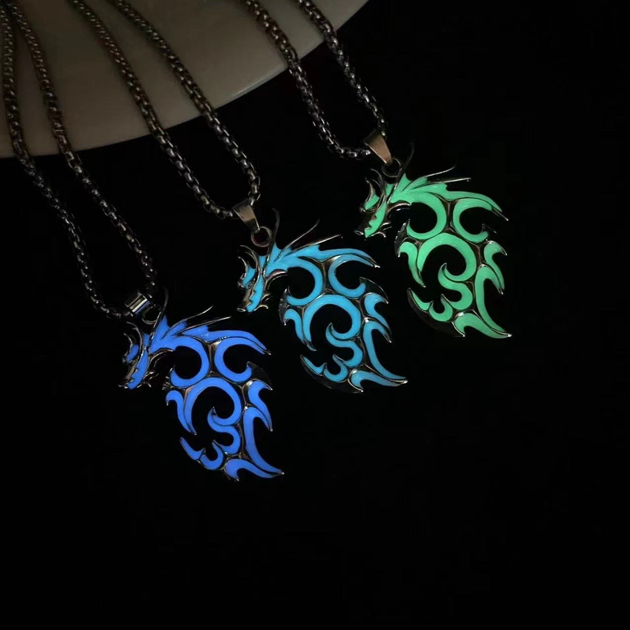 Women's & Men's Line Winder Flame Dragon Hip Hop Necklaces