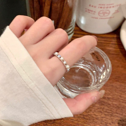 Women's Simple Design Small Pieces Of Sier Pearl Rings