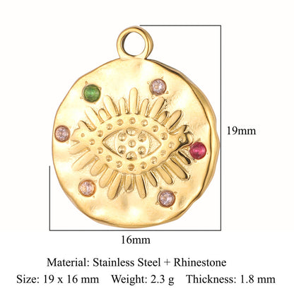 Eyes Bohemian Natural Stone Titanium Steel Pendants