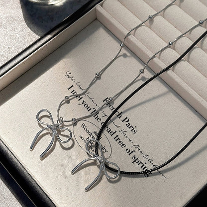 Women's Travel Minimalist Bowknot Sweater Chain Unique Necklaces