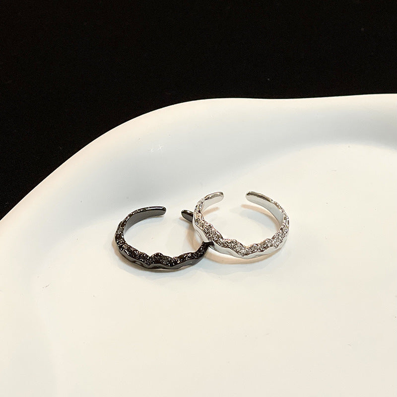 Openings Design Dark Irregular Couple Personalized Rings