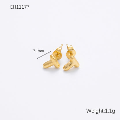 Women's Alphabet Letter Stainless Steel Gold-plated High-grade Affordable Luxury Earrings