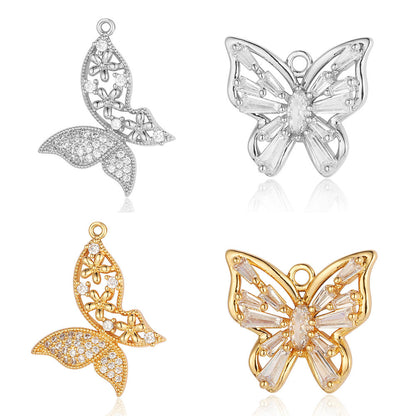 Copper Zircon Flower Angel Ornament Accessories Pendants