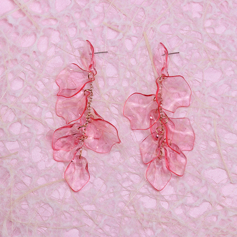 Women's Tassel Petal High Profile Fashion Personality Earrings