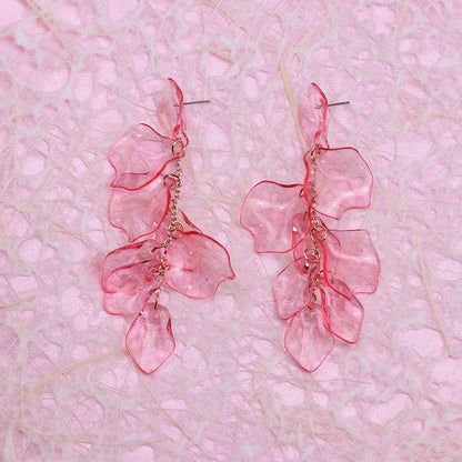 Women's Tassel Petal High Profile Fashion Personality Earrings