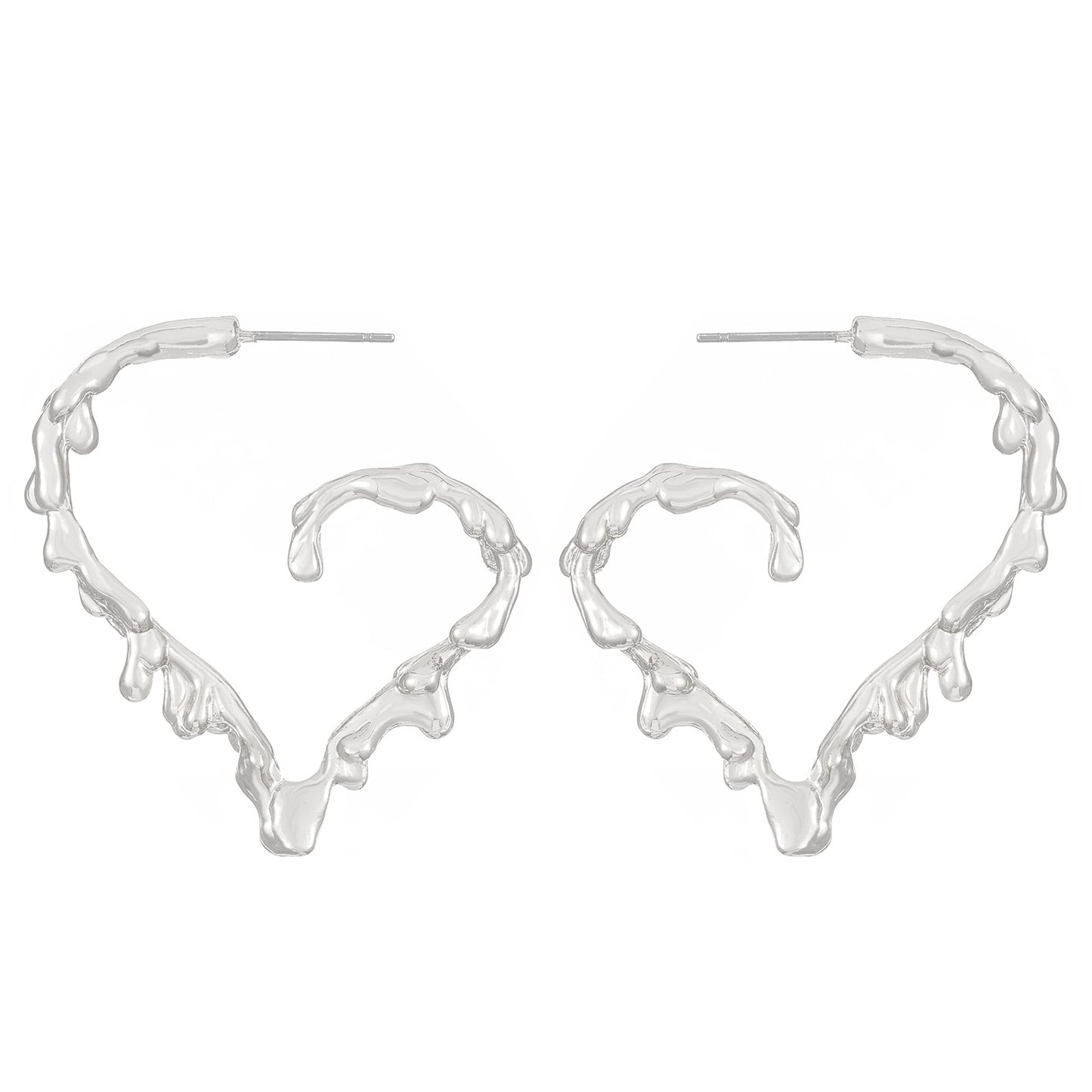 Women's Personality Liquid Lava Love Heart-shaped Design Earrings