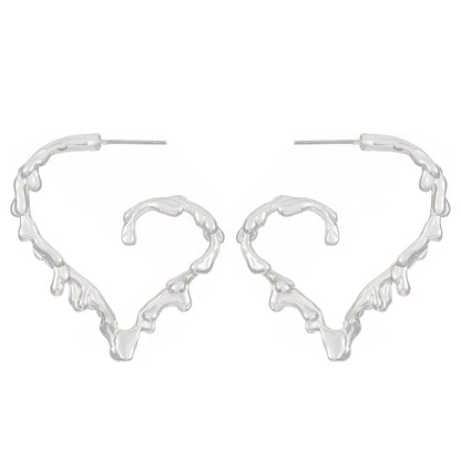 Women's Personality Liquid Lava Love Heart-shaped Design Earrings