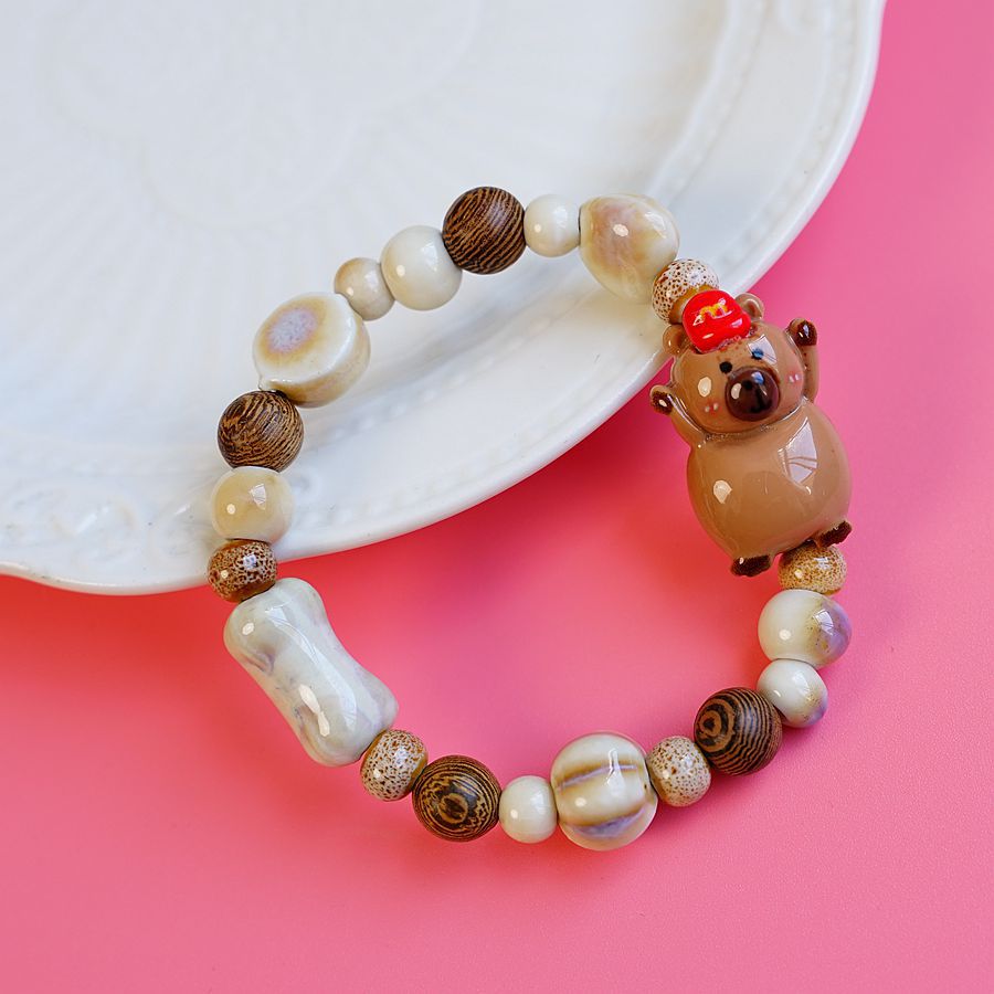 Ceramic Cute Resin Bear Small Animal Bracelets