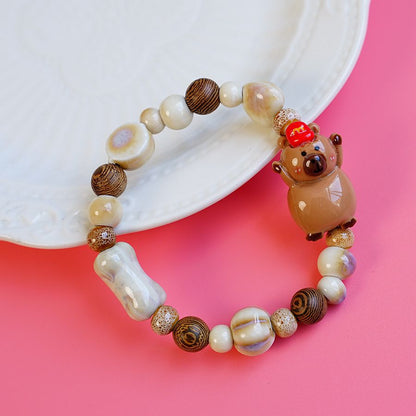 Ceramic Cute Resin Bear Small Animal Bracelets