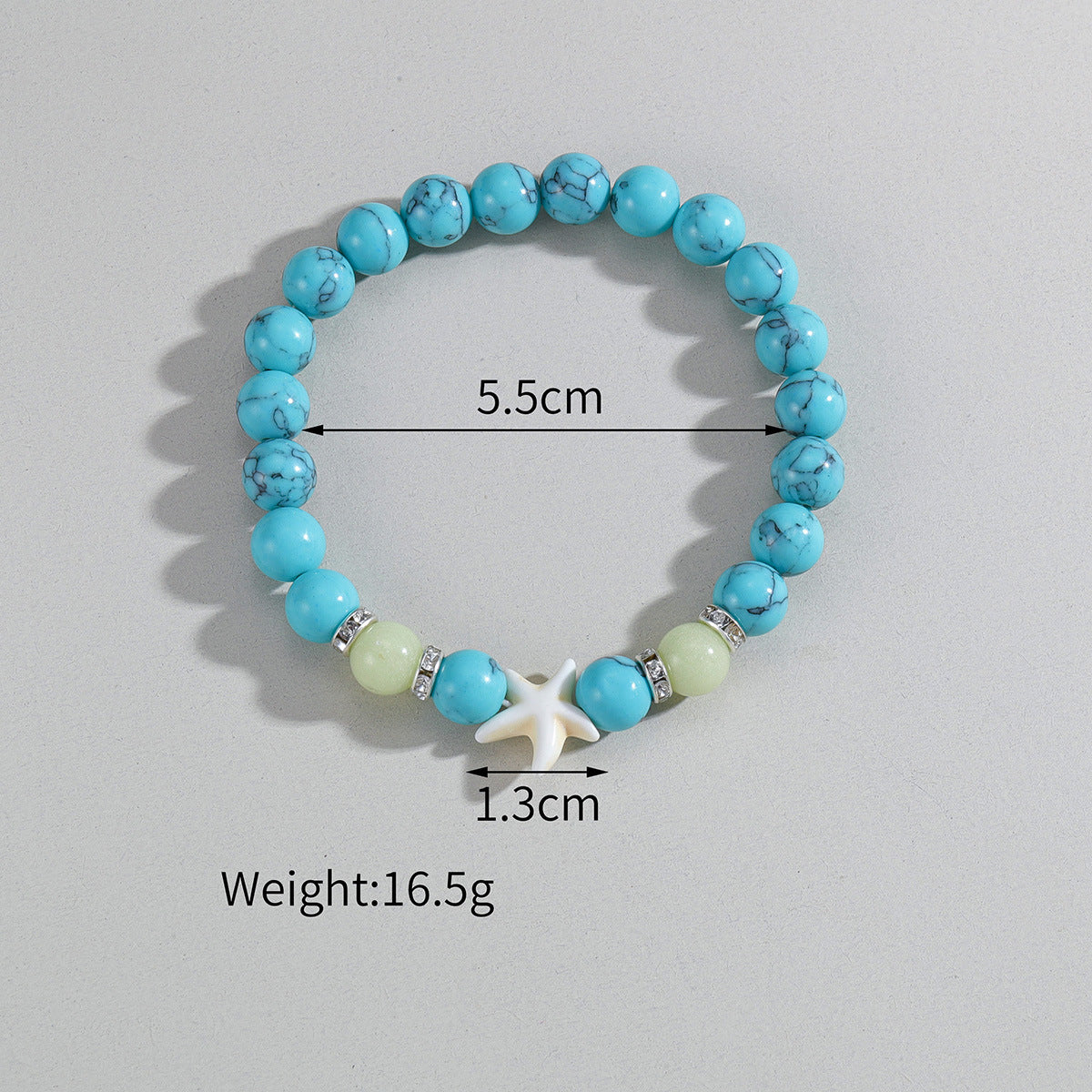 Women's Acrylic Beaded Turquoise Starfish Stretch Suitable Bracelets