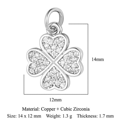 Four-leaf Clover Color Zirconium Copper Micro Inlaid Zircon Pendants