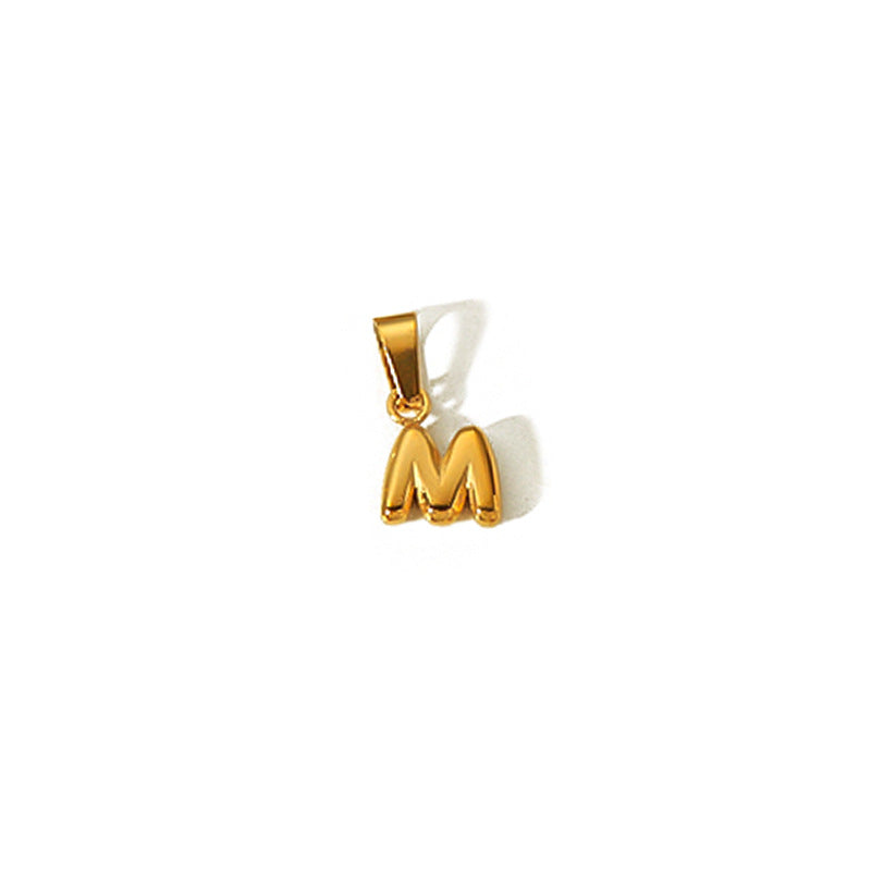 Minority Fashion Mini Bubble Letter Gold Stainless Pendants