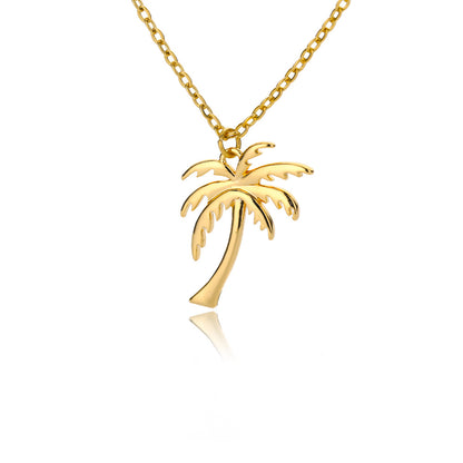 Cute Coconut Tree Simple Style Titanium Steel Necklaces